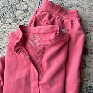 Figs Pink Scrub Top and Pants Set